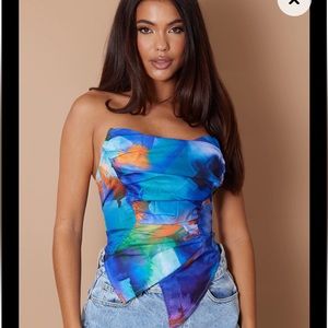 PLT colorful blue corset top🌈